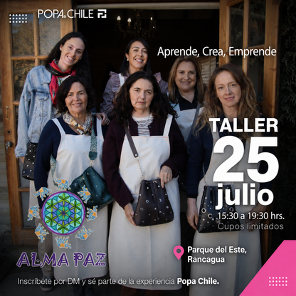 Taller Cartera de Cuero 25 de  Julio Espacio Alma Paz Rancagua